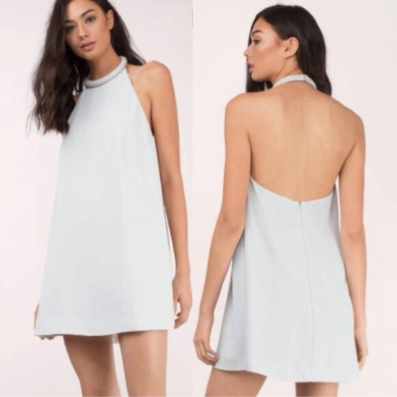Keepsake the Label Northern Lights Backless Mini Dress in Grey - Picture 1 of 10